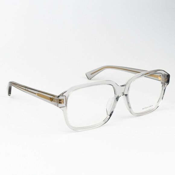 NEW  Bottega Veneta BV1295O 004 Transparent Grey Square Unisex Eyeglasses - Picture 6 of 11